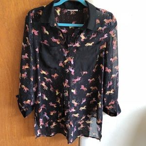 Moon Unicorn Button Down Shirt